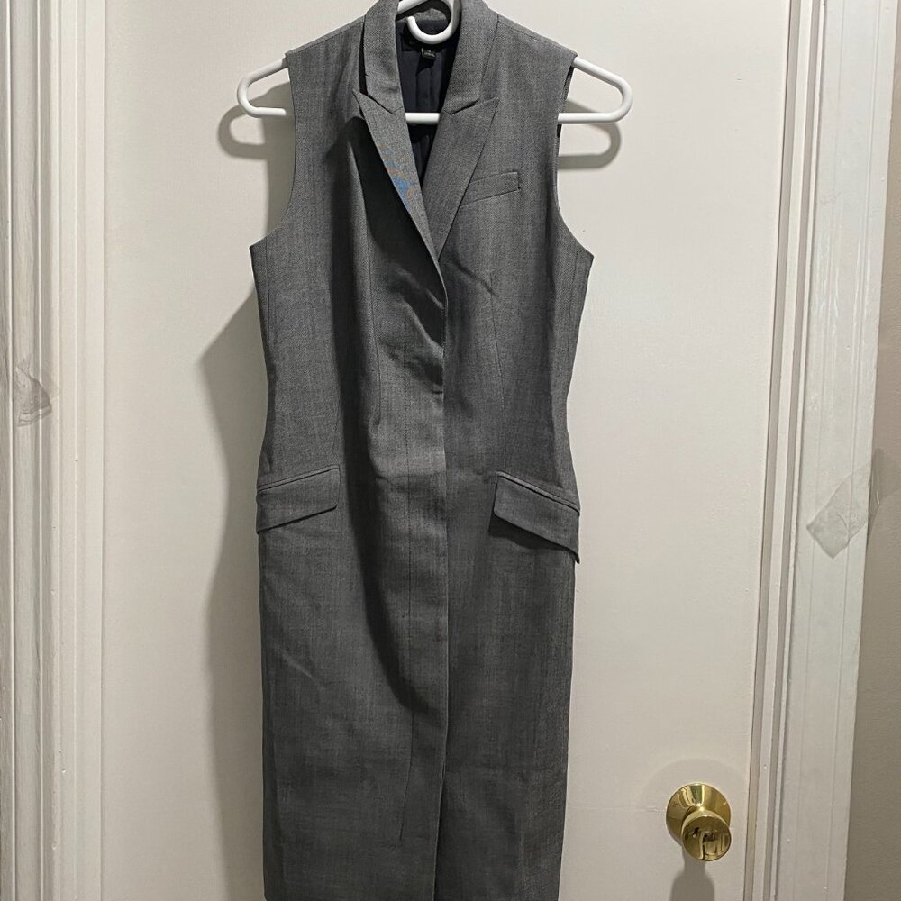 Banana Republic Wool Pencil Sheath Fitted Preppy Academia Work Midi Vest Dress 4